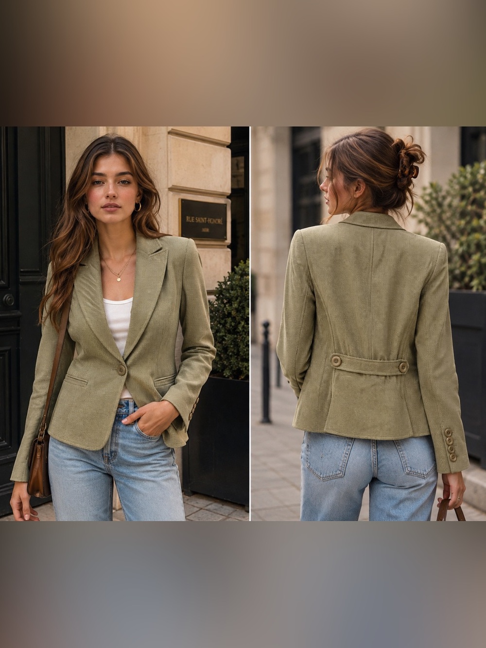 Ellen Tracy Tailored Blazer in Olive